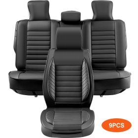 VEVOR Seat Covers, Universal Car Seat Covers Full Set Seats, Front and Rear Seat, 9pcs Faux Leather Seat Cover, Semi-enclosed Design