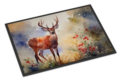 Deer Doormat Front Door Mat Indoor Outdoor Rugs for Entryway, Non Slip Washable Low Pile, 24H X 36W
