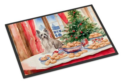 Chinese Crested Christmas Cookies Doormat Front Door Mat Indoor Outdoor Rugs for Entryway, Non Slip Washable Low Pile, 24H X 36W
