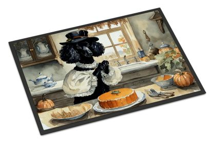 Poodle Fall Kitchen Pumpkins Doormat Front Door Mat Indoor Outdoor Rugs for Entryway, Non Slip Washable Low Pile, 24H X 36W