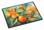 Florida Orange Blossom in Watercolor Doormat Front Door Mat Indoor Outdoor Rugs for Entryway, Non Slip Washable Low Pile, 24H X 36W