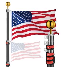 25FT Telescoping Flag Pole, Black | 22FLP002-25-F1-06.V2 Upgrade Version