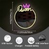 1cp Queen Neon Sign Mirror-for Wall Decor,Birthday Decorations,USB, Vanity Mirror for Teen Girl Gift,Bedroom,Room Decor