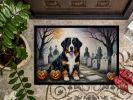 Bernese Mountain Dog Spooky Halloween Doormat Front Door Mat Indoor Outdoor Rugs for Entryway, Non Slip Washable Low Pile, 24H X 36W