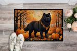 Black Chow Chow Fall Doormat Front Door Mat Indoor Outdoor Rugs for Entryway, Non Slip Washable Low Pile, 24H X 36W