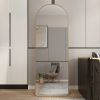 Aluminum alloy metal frame arched floor mounted wall mirror, upgraded in quality, bathroom makeup mirror, bedroom entrance, clothing store