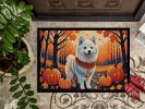 American Eskimo Fall Doormat Front Door Mat Indoor Outdoor Rugs for Entryway, Non Slip Washable Low Pile, 24H X 36W