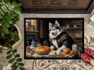 Siberian Husky Fall Kitchen Pumpkins Doormat Front Door Mat Indoor Outdoor Rugs for Entryway, Non Slip Washable Low Pile, 24H X 36W