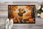 Lakeland Terrier Fall Doormat Front Door Mat Indoor Outdoor Rugs for Entryway, Non Slip Washable Low Pile, 24H X 36W