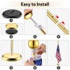 Set of 2 6FT Indoor Flag Pole Kit Eagle Topper, Golden