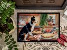 Border Collie Christmas Cookies Doormat Front Door Mat Indoor Outdoor Rugs for Entryway, Non Slip Washable Low Pile, 24H X 36W