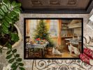 Borzoi Christmas Cookies Doormat Front Door Mat Indoor Outdoor Rugs for Entryway, Non Slip Washable Low Pile, 24H X 36W