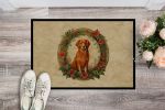 Nova Scotia Duck Tolling Retriever Christmas Flowers Doormat Front Door Mat Indoor Outdoor Rugs for Entryway, Non Slip Washable Low Pile, 24H X 36W
