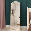 Aluminum alloy metal frame arched floor mounted wall mirror, upgraded in quality, bathroom makeup mirror, bedroom entrance, clothing store