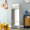 Brown Solid Wood Frame Full-length Mirror, Dressing Mirror, Bedroom Home Porch, Decorative Mirror, Clothing Store, Floor Mounted Large Mirror