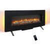 48 inch Curved Front Wall Mounted Electric Fireplace with remote and multi color flame & emberbed