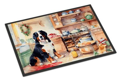 Bernese Mountain Dog Christmas Cookies Doormat Front Door Mat Indoor Outdoor Rugs for Entryway, Non Slip Washable Low Pile, 24H X 36W (Default: Default)
