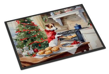 Jack Russell Terrier Christmas Cookies Doormat Front Door Mat Indoor Outdoor Rugs for Entryway, Non Slip Washable Low Pile, 24H X 36W (Default: Default)