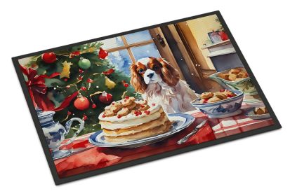 Cavalier Spaniel Christmas Cookies Doormat Front Door Mat Indoor Outdoor Rugs for Entryway, Non Slip Washable Low Pile, 24H X 36W (Default: Default)