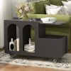 Mobile End Table with lockable wheels, Cream Style Side Table with Storage Drawer, 11.8inch Narrow Nightstand with Multi-layer Storage, Living Room