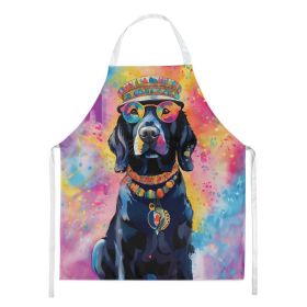 Black Labrador Hippie Dawg Apron Cooking Kitchen Server Baking Crafts Gardening for Adult Women Men, Unisex, Large, Multicolor (Default: Default)
