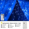 96 LED Curtain Icicle Lights for Party Christmas Decor - 8 Mode, Remote Control