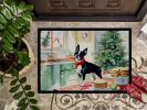 Boston Terrier Christmas Cookies Doormat Front Door Mat Indoor Outdoor Rugs for Entryway, Non Slip Washable Low Pile, 24H X 36W
