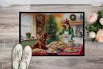 Irish Setter Christmas Cookies Doormat Front Door Mat Indoor Outdoor Rugs for Entryway, Non Slip Washable Low Pile, 24H X 36W