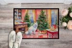 Japanese Spitz Christmas Cookies Doormat Front Door Mat Indoor Outdoor Rugs for Entryway, Non Slip Washable Low Pile, 24H X 36W
