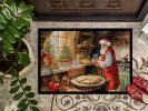 Cookies with Santa Claus Doormat Front Door Mat Indoor Outdoor Rugs for Entryway, Non Slip Washable Low Pile, 24H X 36W