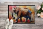 Elephant Doormat Front Door Mat Indoor Outdoor Rugs for Entryway, Non Slip Washable Low Pile, 24H X 36W