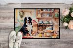 Bernese Mountain Dog Christmas Cookies Doormat Front Door Mat Indoor Outdoor Rugs for Entryway, Non Slip Washable Low Pile, 24H X 36W